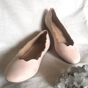 Athena Alexander Pink Round Toe Scallop Flats, Sz 6.5